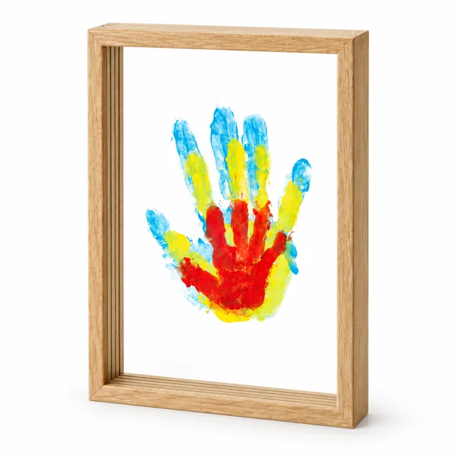 Keepsake Handprint Frame Kit — Light Wood