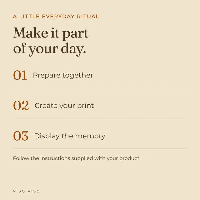 Prepare together; Create your print; Display the memory