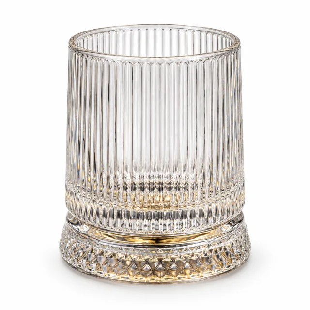 Orbit Rotating Whiskey Glass — Ribbed
